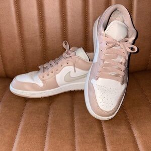 Nike Air Jordan Low Dunk Women's Blush and White Athletic Shoes